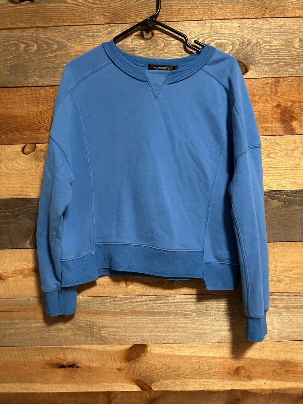 Relaxed Crewneck Sweatshirt in Cornflower Blue Size M